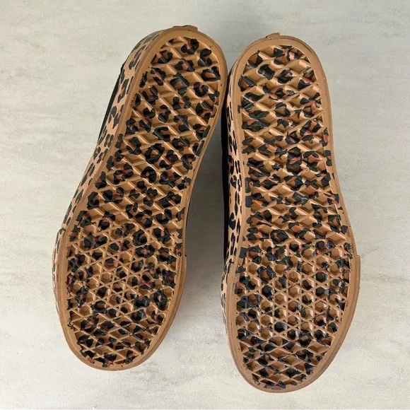 Vans Black and Leopard Print Platform Sneakers - Picture 3 of 8